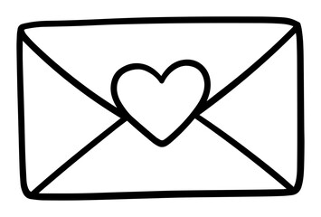 love envelope outline - romantic letter icon vector