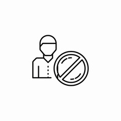 candidate male denied icon sign vector