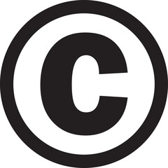 copyright symbol on white background