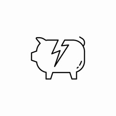 cracked funds icon sign vector