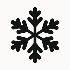 Obraz premium Elegant Black Snowflake Icon Winter Design Element for Holiday Projects