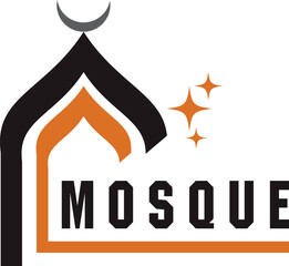 Ramadan kareem poster banner islamic background mousque logo icon flat design vector