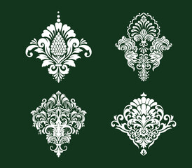 Damask pattern art. Classic floral pattern background.