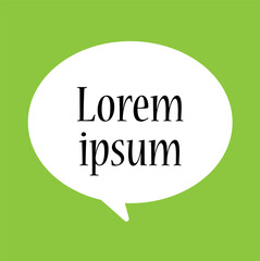 lorem ipsum popup message megaphone  on white background vector icon