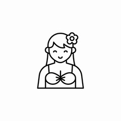 hawaiian girl icon sign vector