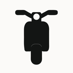Classic Scooter Icon Simple Black Silhouette Illustration
