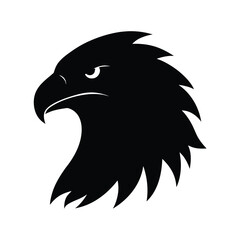 Black eagle head profile vector illustration design