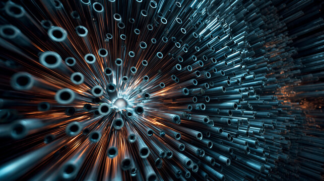 Background 3D. Steel Pipe Close-up view. structure Background.steel tube