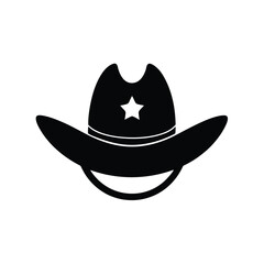 Black and White Cowboy Hat Illustration