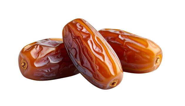 three date fruit  isolated on solid white background Png format