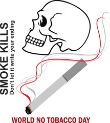 World No Tobacco Day vector art illustration