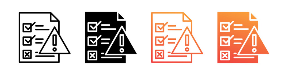 Risk Multi Style Icon Set Vector 