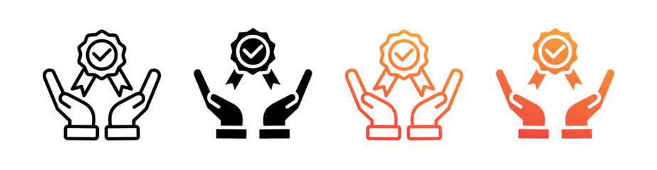 Appreciation Multi Style Icon Set Vector 