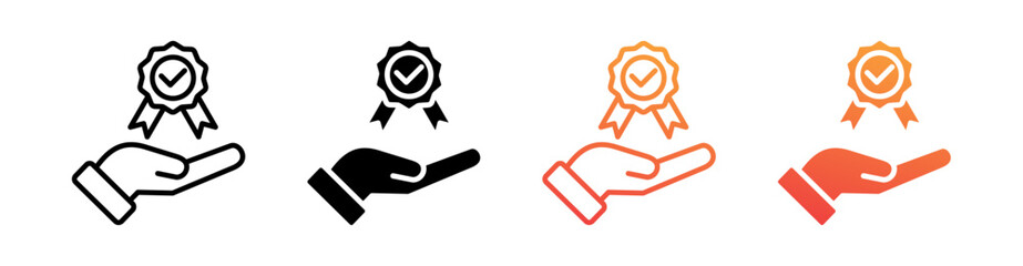 Guarantee Multi Style Icon Set Vector 