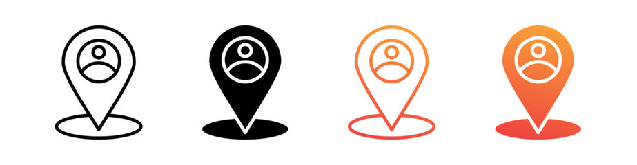 Placement Multi Style Icon Set Vector 