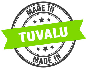 Made in Tuvalu round sign. Made in Tuvalu stamp.