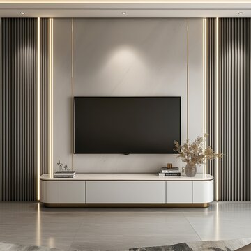 Modern living room design with TV unit