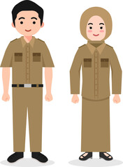 Indonesian Teachers Wearing Uniform for National Teacher's Day Celebration