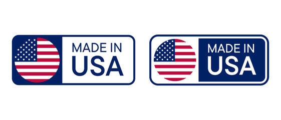 Made in USA vector icon sen. Made in America badges and emblems © Evgeny