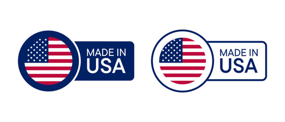 Made in USA vector icon sen. Made in America badges and emblems © Evgeny