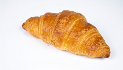 Swiss butter croissant on white background with full depth of field for bakery or breakfast concept
