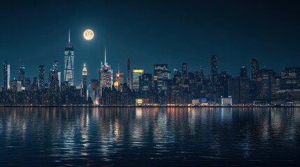 Naklejka premium Cityscape at Night (3)