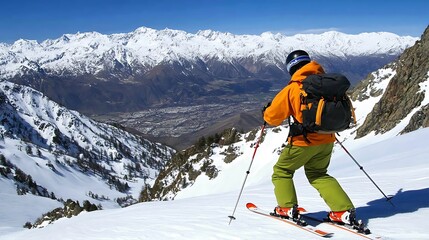Majestic Alpine Skiing Adventure: A Breathtaking Descent Through Snowy Peaks