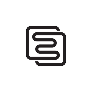Minimal monogram EE E3 logo line vector