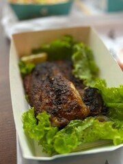 grilled steak with vegetables