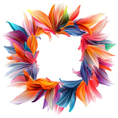 Obraz premium Vibrant Petal Burst Frame Isolated on Transparent Background