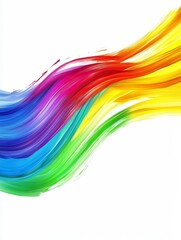 Vibrant Rainbow Spectrum: Abstract Paint Strokes on White Background for Modern Art, Graphic Design and Colorful Creative Projects