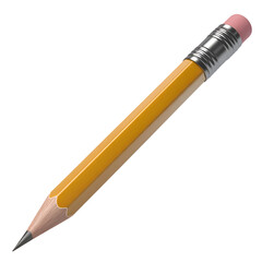 Wooden School Pencil with Eraser PNG Cutout