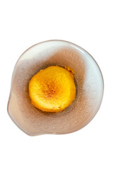 Top view of Steam bun Custard filling,focus selective