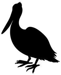 Vector Illustration of a pelican Silhouette