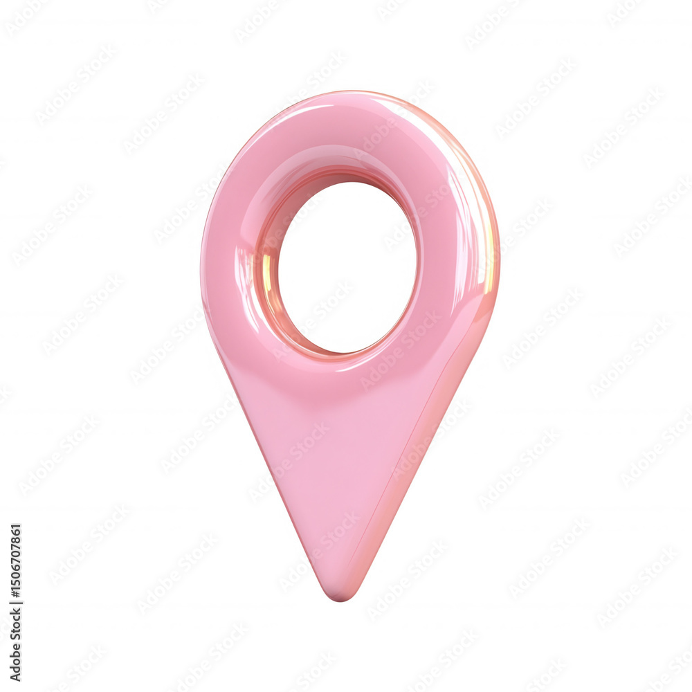 Poster 3d icon location pin marking geographical coordinates, symbolizing navigation and destination tracki