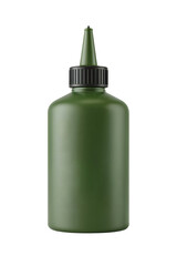 Product Mockup of Dark Green Cosmetic or Medical Bottle, Transparent Background