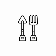 garden fork shovel icon sign vector