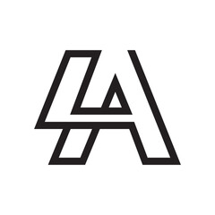 Minimal monogram LA letter logo line