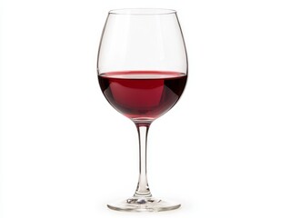 Exquisite Red Wine Still Life: A Transparent Glass of Rich Cabernet Sauvignon, Merlot, or Chardonnay on a Pure White Background in a Studio Shot