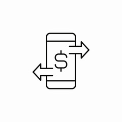 mobile money trasnfer icon sign vector