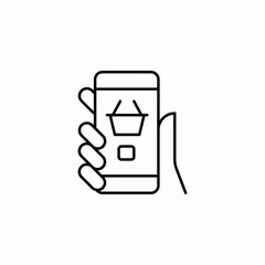 mobile shopping icon sign vector