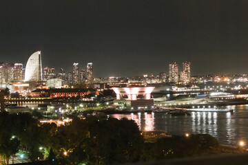 高いところから見た横浜の夜景