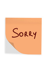 Orange sticky note with the word 