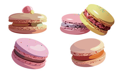 Macaron 4 illustration material designs