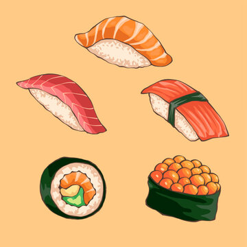 Japanese Sushi Vector Design