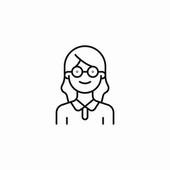 young girl lady icon sign vector