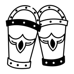 A doodle style icon of classic arm guards
