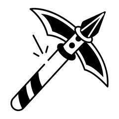 Yari spear weapon icon in hand drawn style
