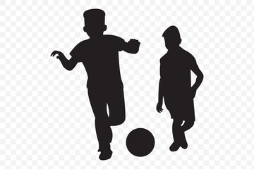 Children Playing Silhouette - Ideal for Joyful & Playful Projects on Transparent Background. EPS 10.