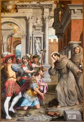  LODI, ITALY - MAY 21, 2025: The painting of scene St. Anthony of Padua that meets Ezzelino da Romano in the church Chiesa di San Francesco by Giovan Battista Trotti -Malosso (1555 – 1619). © Renáta Sedmáková